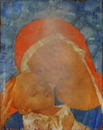 Virgin with Child. Wakening by Petrov-Vodkin (1922. GRM).jpg