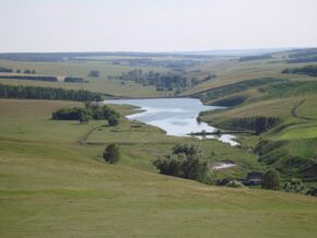 Pond on Sedyak river beside village Sedyakbash 02.jpg