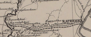 Volga-Don railway Maps of Don Voisko Oblast Atlas 1871 General Ilyin (cropped).png