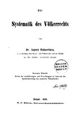 August Bulmerincq - Die Systematik des Völkerrechts, 1858.jpg