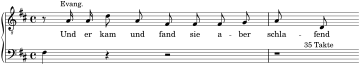 BWV 244 Incipit Nr. 32 Und er kam und fand.svg