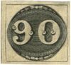 Brazil 1843 Mi 3 Sc 3 stamp (Bull's eye).jpg
