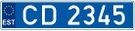 Estonia diplomatic license plate CD European standard.jpg