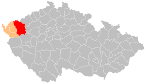 Район Карловы Вары на карте