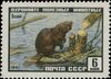 The Soviet Union 1961 CPA 2536 stamp (Eurasian Beaver) (Line perforation).jpg