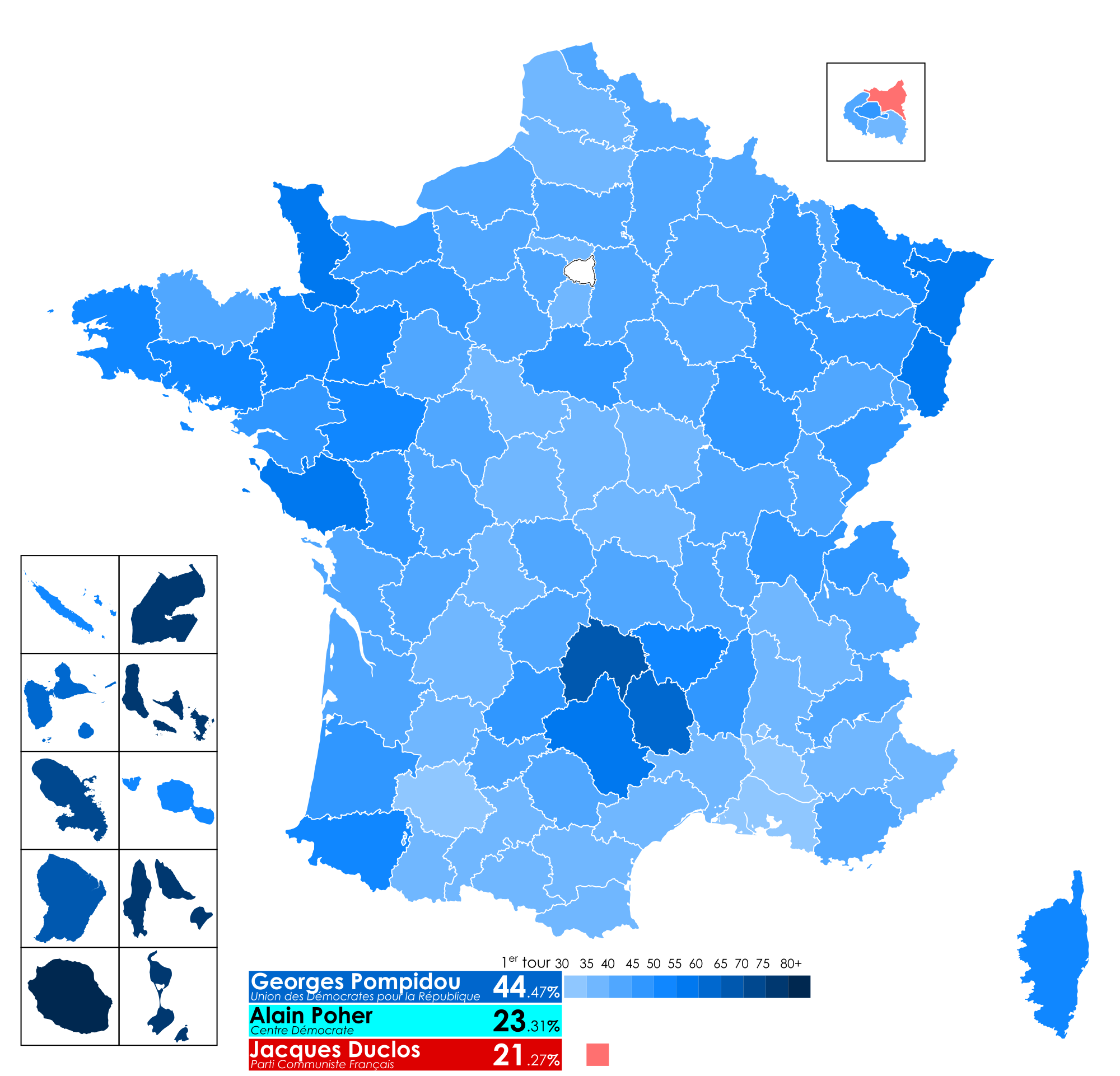 Élection présidentielle française de 1969 T1 carte par département.svg
