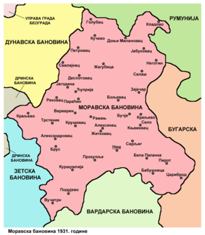 Моравская бановина на карте