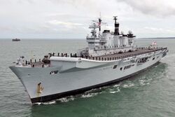 Royal Navy Aircraft Carrier HMS Illustrious Returns To Portsmouth Folllowing Refit MOD 45152941.jpg