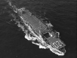 USS Mindoro (CVE-120) underway at sea on 23 October 1953 (NNAM.1996.488.035.049).jpg