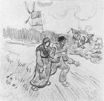 Van gogh Couple Arm in Arm and Other Figures, with a Windmill in the Background vgm f1596r jh1943.jpg