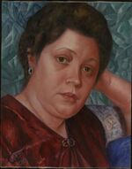 Vera Petrova-Zvantseva by Petrov-Vodkin (1913, Music museum).jpg