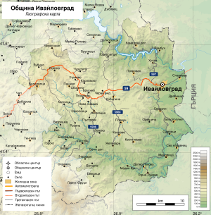 Община Ивайловград на карте