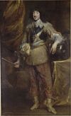 Full length portrait painting of Gaston of France, Duke of Orléans in 1634 by Anthony van Dyck (Musée Condé).jpg