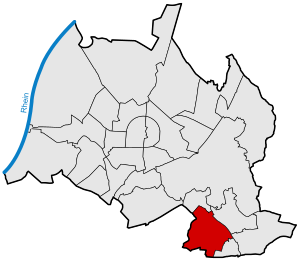 Locator map Grünwettersbach in Karlsruhe.svg