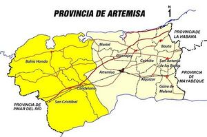 Артемиса на карте