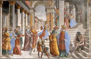 Cappella Tornabuoni, Presentation of the Virgin at the Temple 01.jpg