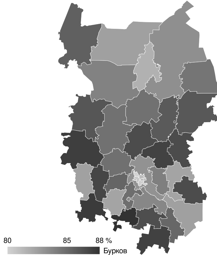 2018 Omsk Oblast gubernatorial election map.svg