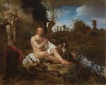 Gabriel Metsu (1629-1667), A Hunter Getting Dressed after Bathing, c. 1654-1656. Oil on panel.jpg