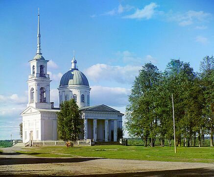 Лодейное Поле, несохранившаяся церковь Петра и Павла, фотография С. М. Прокудина-Горского, 1915 год