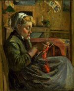 Pissarro - Young Girl Knitting (Jeune fille tricotant), 1876.jpg