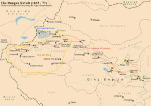 карта Дунганского восстания 1872—1877