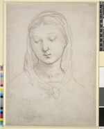 Raphael - Study for the head of the Virgin, to front, looking down slightly to left, 1895,0915.611.jpg