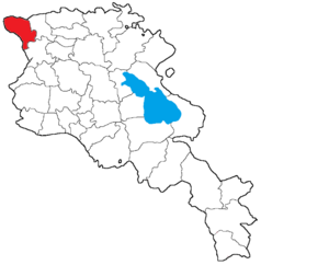 Амасийский район на карте