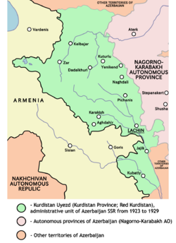 Курдистанский уезд на карте