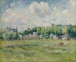 'Prairies à Gisors' by Camille Pissarro, 1885.jpg