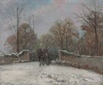 Camille Pissarro - Entrée de la fôret de Marly, effet de neige (PD 144).jpg