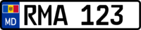 Plăcuța de înmatriculare a Moldovei. Ministere și departamente.png