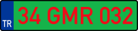 Temporary customs vehicle license plate of Turkey.svg
