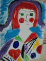 Нина Горланова. Автопортрет в виде клоунессы. Акрил.jpg