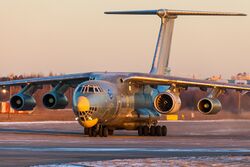 Летающая лаборатория на базе самолёта Ил-76 с опытным образцом двигателя ПД-14 (фото 2015 г.)