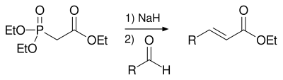 Horner-Wadsworth-Emmons reaction example.svg