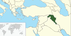Курдистан на карте Ближнего Востока (территория по конституционным границам)