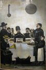 Pirosmani. Tiflis (Tbilisi) Shopkeepers Dining with Phonograph (Oilcloth 176x116).jpg