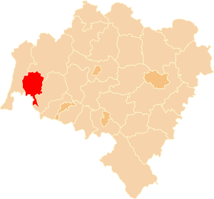 Любаньский повят на карте