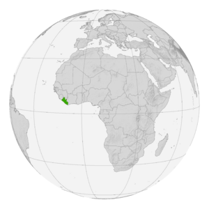 Либерия на карте мира