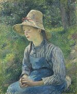 Pissaro - Jeune paysanne au chapeau de paille 1881.jpg