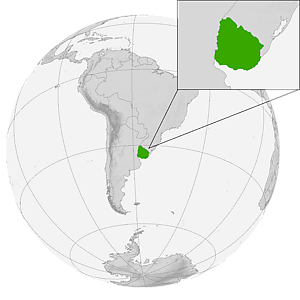 Уругвай на карте мира