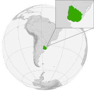 Уругвай на карте мира