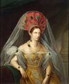 Alexandra Fedorovna in yellow Russian dress (1836, A.Malyukov, Hermitage).jpg