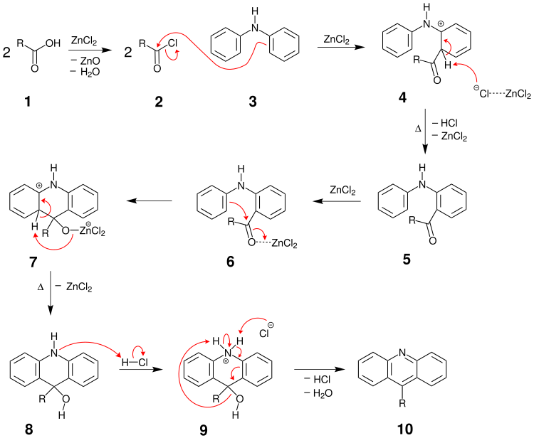 Bernthsen Reaktion Mechanismus Version 4.svg