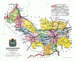 Варшавская губерния на карте