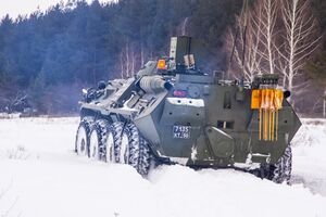 РХМ-6 27-й отдельной бригады РХБЗ на учении по ликвидации последствий условного химического заражения в Курской области 21 марта 2018 года