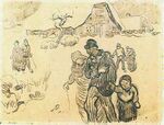 Van gogh Snow-Covered Cottages, a Couple with a Child, and Other Walkers vgm f1591r jh1907.jpg