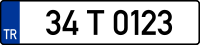 Taxi vehicle license plate of Turkey.svg