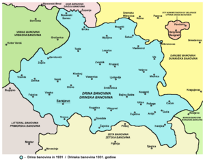 Дринская бановина на карте