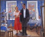 First demonstration by Petrov-Vodkin (1927, Museum of Revolution).jpg
